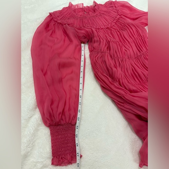 Ulla Johnson Emmeline Fuchsia Pink Silk Dress Size 0 - Picture 12 of 14